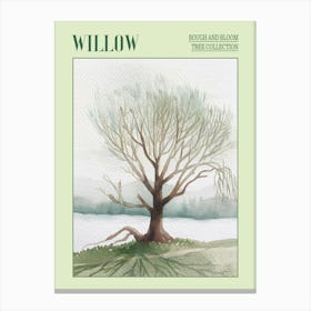 Willow Tree Atmospheric Watercolour Painting 5 Poster Canvas Print