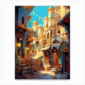 Grand Bazaar Kapal Pixel Art 11 Canvas Print