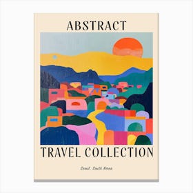Abstract Travel Collection Poster Seoul South Korea 3 Canvas Print