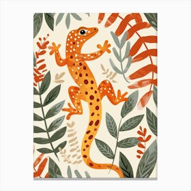 Orange Leopard Gecko Abstract Modern Illustration 5 Canvas Print