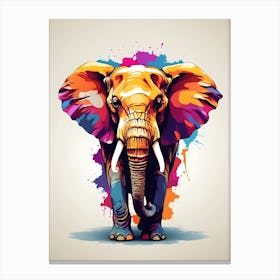 Colorful Elephant Vector Illustration Canvas Print