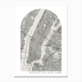 Manhattan New York Boho Minimal Arch Street Map 1 Canvas Print