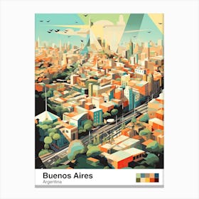 Buenos Aires, Argentina, Geometric Illustration 2 Poster Canvas Print