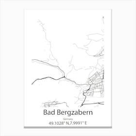 Bad Bergzabern,Germany Minimalist Map Canvas Print