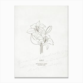 Lily Birth Flower | Antique Canvas Print