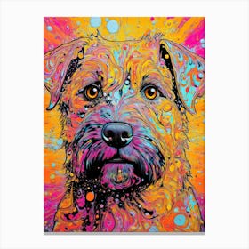 Colourful Border Terrier Portrait Canvas Print