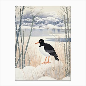 Winter Bird Painting Coot 2 Canvas Print