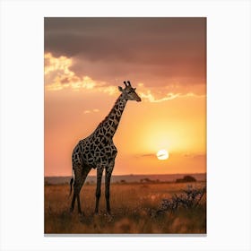 Sunset Giraffe 1 Canvas Print