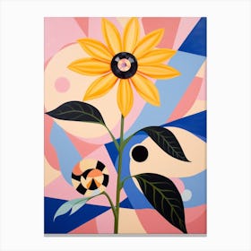 Black Eyed Susan 4 Hilma Af Klint Inspired Pastel Flower Painting Toile