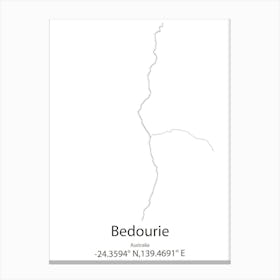 Bedourie,Australia Minimalist Map Canvas Print