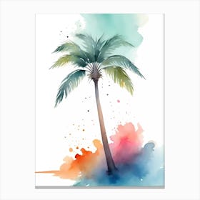 Watercolor Palm Tree Canvas Print