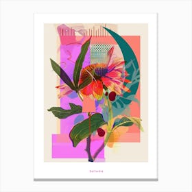 Gaillardia 4 Neon Flower Collage Poster Canvas Print