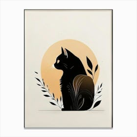 black cat mininalist portrait 12 Canvas Print