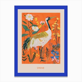 Spring Birds Poster Crane 4 Canvas Print