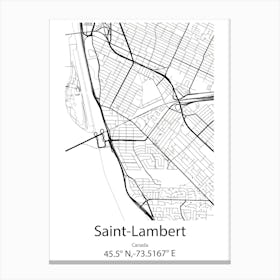 Saint Lambert,Canada Minimalist Map Canvas Print