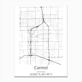 Carmel,United States Minimalist Map Canvas Print