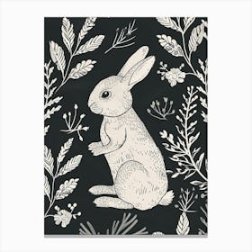 Mini Rex Rabbit Minimalist Illustration 1 Canvas Print