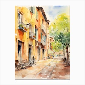 Ferrara, Italy Watercolour Streets 4 Canvas Print