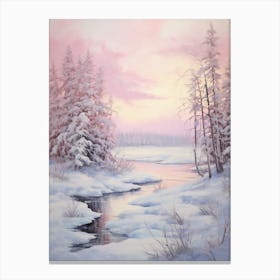Dreamy Winter Painting Rovaniemi Finland 1 Canvas Print