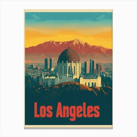 Aihrgdesign A Retro Travel Poster For Los Angeles Featuring T B831b45a D0d2 4a58 Ab23 7fc03818b63a 2 Canvas Print