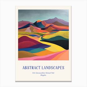 Colourful Abstract Gobi Gurvansaikhan National Park Mongolia 3 Poster Blue Canvas Print
