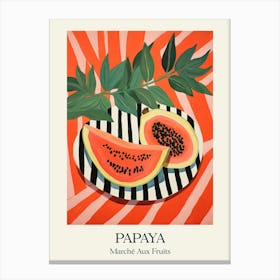 Marche Aux Fruits Papaya Fruit Summer Illustration 8 Canvas Print