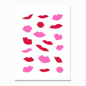 Lips in Red and Pink Canvas Print