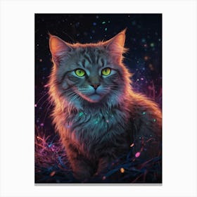 Cat In The Night Sky Canvas Print