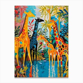 Cute Geometric Giraffe Pattern 2 Canvas Print
