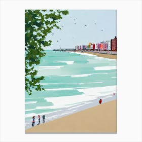 Brighton Beach, East Sussex Contemporary Illustration 2  Canvas Print
