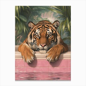 Tiger In The Pool 1 Canvas Print