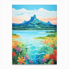 An Oil Painting Of Bora Bora, French Polynesia 2 Canvas Print