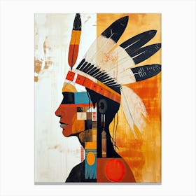 Mohawk Mystique; A Minimalist Vision ! Native American Art Canvas Print