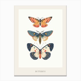 Colourful Insect Illustration Butterfly 13 Poster Canvas Print