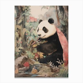 Storybook Animal Watercolour Giant Panda 4 Canvas Print