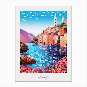 Poster Of Camogli, Italy, Illustration In The Style Of Pop Art 3 Canvas Print