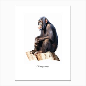 Chimpanzee Kids Animal Poster Canvas Print