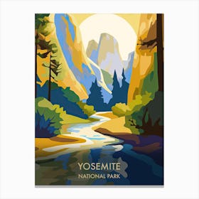 Yosemite National Park Travel Poster Matisse Style 2 Canvas Print