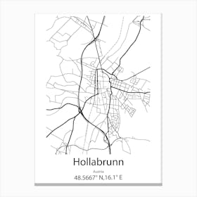 Hollabrunn,Austria Minimalist Map Canvas Print