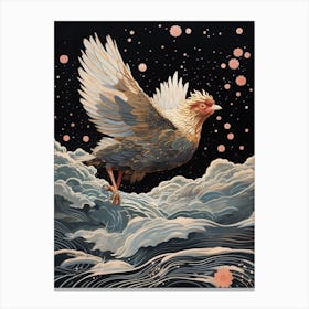 Chicken 3 Gold Detail Painting Canvas Print