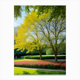 Yellow Tree In The Park Canvas Print