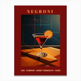 Negroni, Modern Minimalist Cocktail Art Print Canvas Print