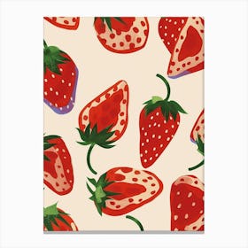 Strawberry Pattern Illustration 4 Canvas Print