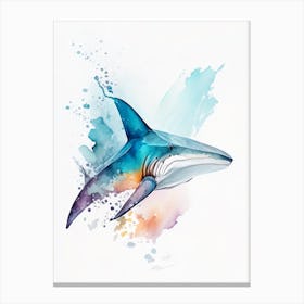 Brown Smoothhound Shark Watercolour Canvas Print