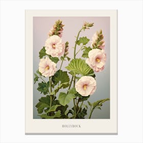 Floral Illustration Hollyhock 1 Poster Canvas Print