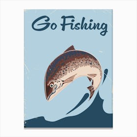 Go Fishing Sports Travel poster Canvas Print