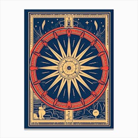 Wheel Of Fortune Tarot Card, Vintage 2 Canvas Print