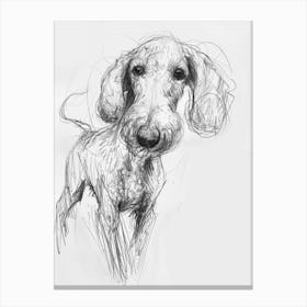 Bedlington Terrier Dog Charcoal Line 2 Canvas Print