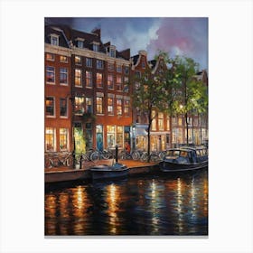 Amsterdam At Night Canvas Print