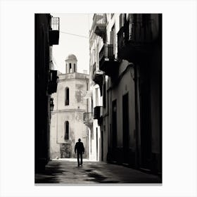 Cagliari, Italy, Mediterranean Black And White Photography Analogue 4 Canvas Print